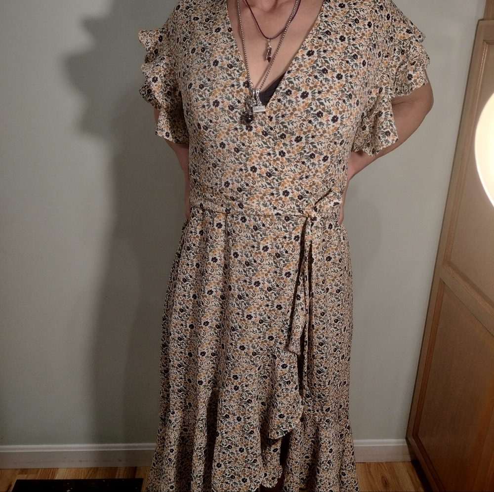 Max Studio Floral Wrap Dress